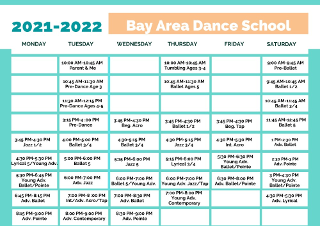 Dance class schedule